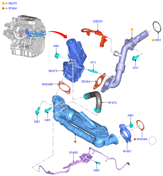 Genuine Ford Egr Tube CK4Z-9E470-A