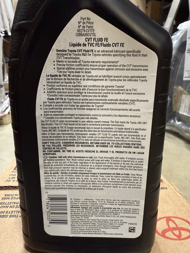 00279-CVTFE-01 - Genuine Toyota CVT Fluid FE 1 Quart | Elmhurst