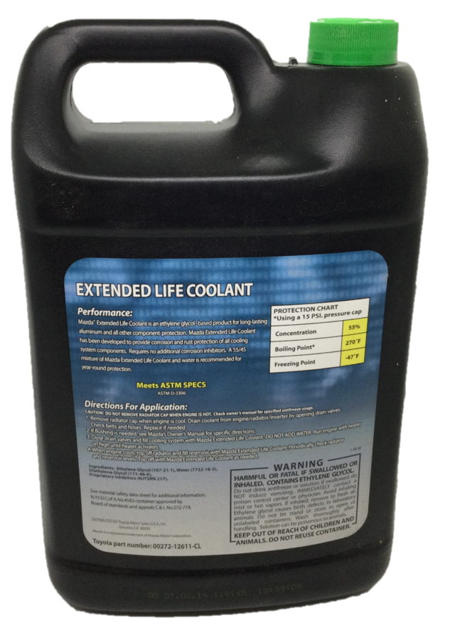 Genuine Toyota/Mazda Type FL22 Prediluted 55/45 Antifreeze Coolant 0027212611CL Elmhurst