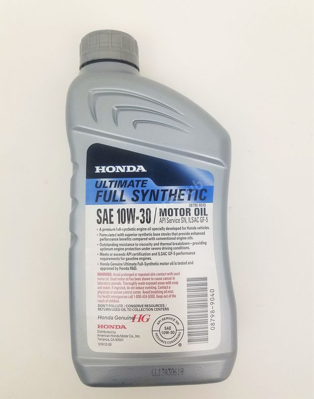 Honda Genuine 10W30 Full Synthetic Oil Change Kit w/A02 Filter & Drain