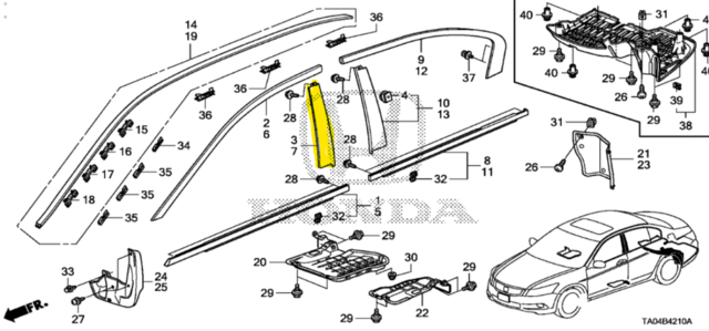 HONDA ACCORD パーツカタログ 2008-2012 Honda Accord 09-12 Honda Accord 4D Left (Driver) Front