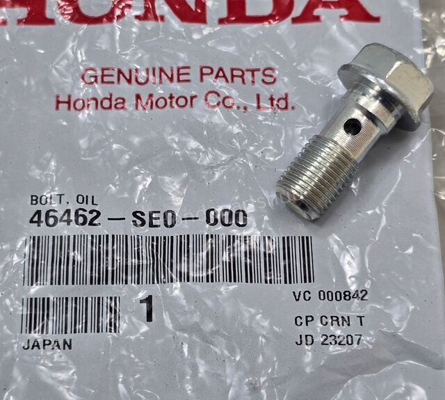 Qty 1) Genuine Honda Caliper Banjo Oil Bolt 46462-SE0-000 | eBay