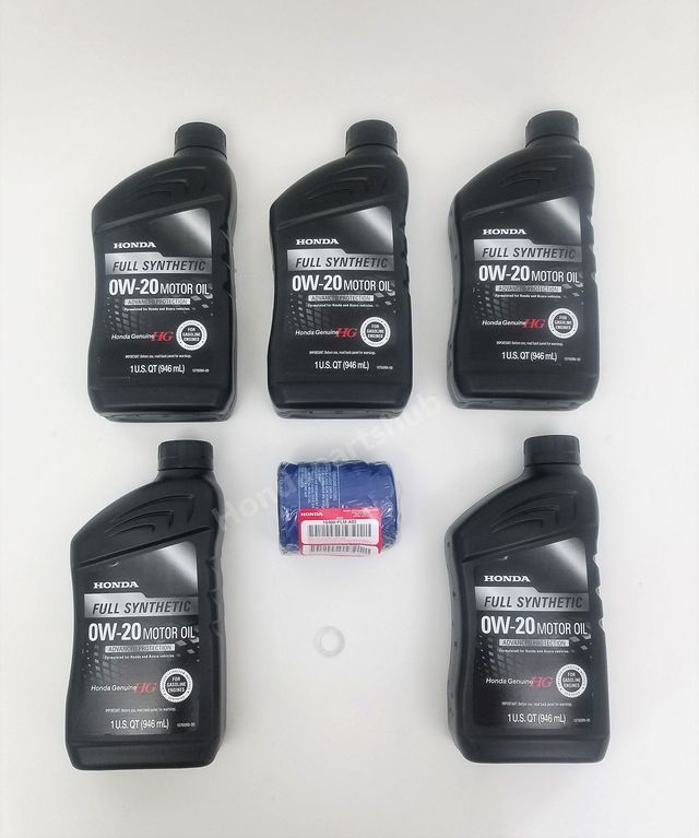 Ca66846 Honda Genuine 0W-20 Full Synthetic Oil Change Kit w/A02 Filter & Drain ...
