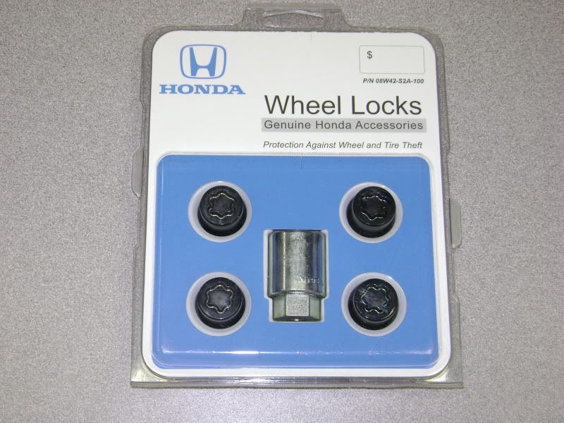 20092020 Honda Wheel Locks, Black 08W42S2A101 Honda Parts Hub