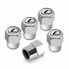 Plastic Lexus Tire Valve Stem Caps Chrome 5 Piece Set