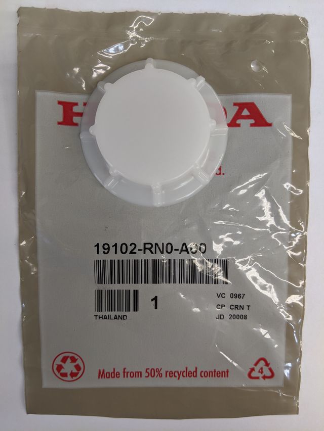 Genuine Honda Radiator Reserve Tank Cap 19102-RN0-A00