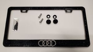 BLACK DIAMOND AUDI BLING BLING LICENSE PLATE FRAME