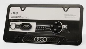 Audi Rings License Frame Carbon Fiber Gift Set