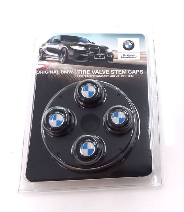 20182023 BMW Valve Stem Caps Roundel Black 36122456426 36122456