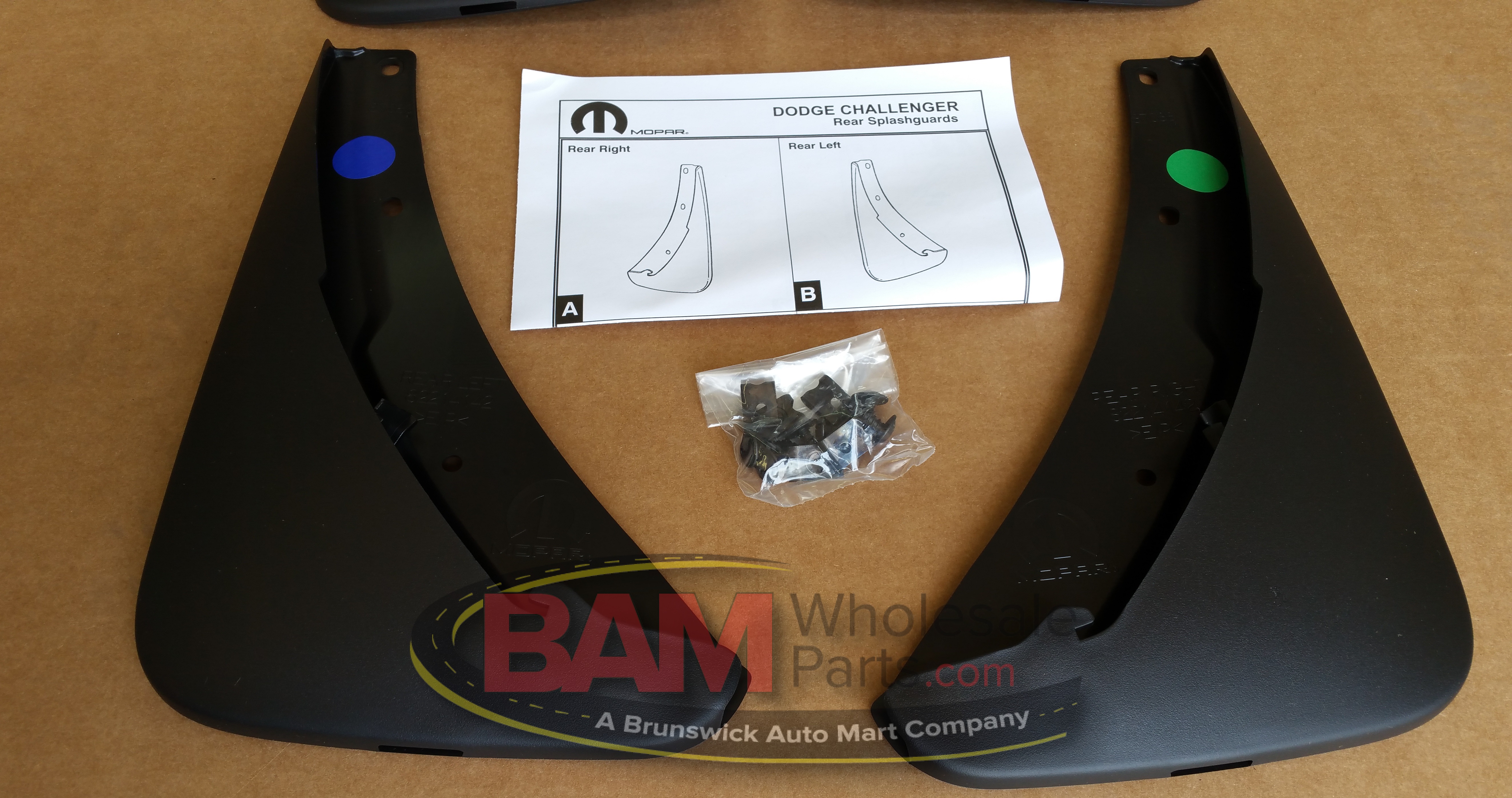 Mopar Dodge Challenger Splash Guards 82214142 BAM