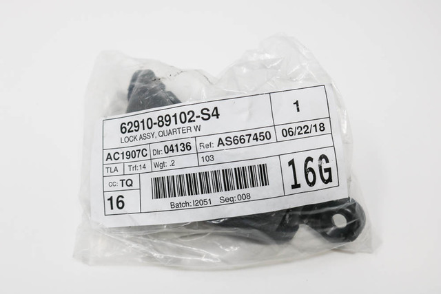 62910-89102-S4 - Lock Assembly, Quarter Window 1989-1995 Toyota