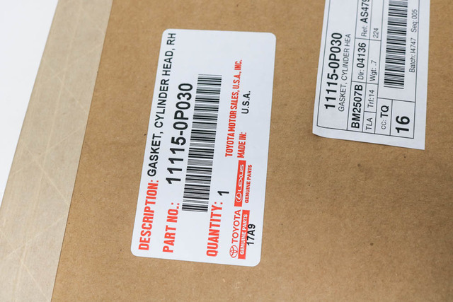 燕 100本　5種×20本 Amazon.com: Toyota 11115-22050 Engine Cylinder Head Gasket