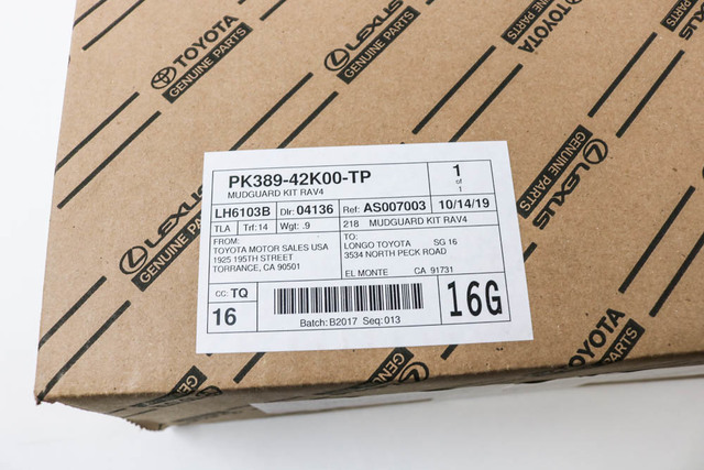 PK389-42K00-TP - Splash Guards 2019-2025 Toyota | Longo Toyota Parts