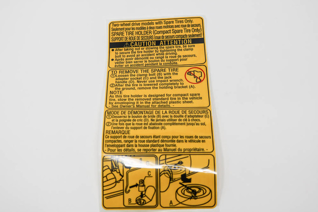 74544-08120 - Caution Label 2009-2020 Toyota Sienna | Longo Toyota Parts