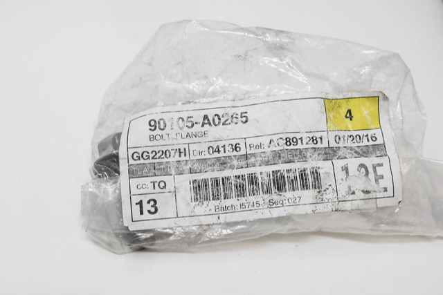 90105-A0265 - Suspension Cross-Member Bolt 2010-2025 Toyota
