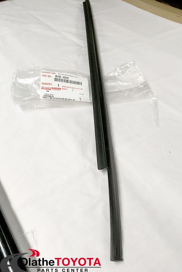 thumbnail image 2 of Genuine Toyota Tundra Door Window Sweep Belt Molding – Right Side – 68160-0C020 2 of 6