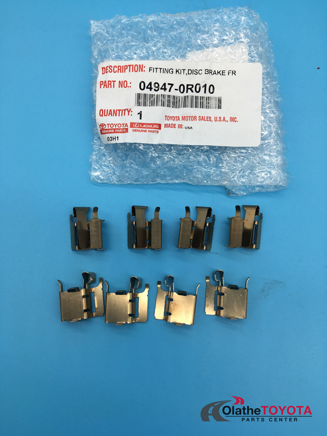 20092018 Toyota Disc Brake AntiRattle Clip Set (Front) 049470R010