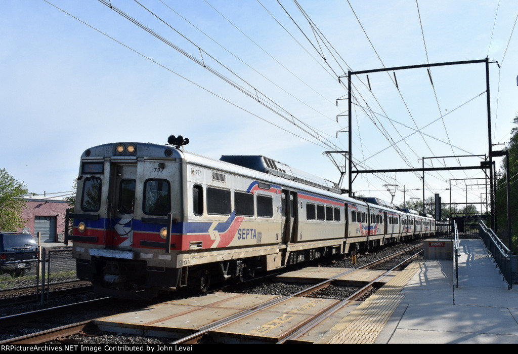 Septa Silverliner V Set on Eastbound Train # 2372 at Langhorne Station