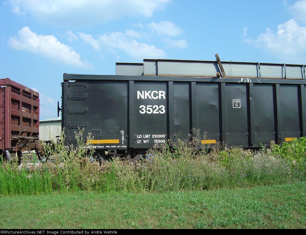 NKCR 3523 as the train shoves back in