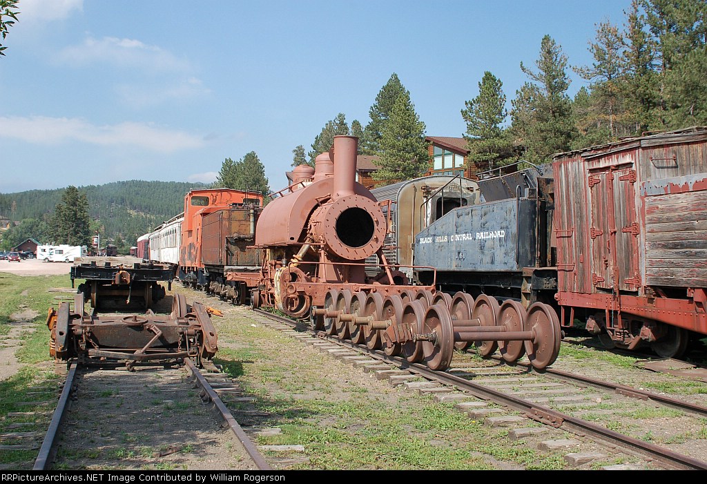 View of the storage tracks in the Black Hills Central Railroad Yard