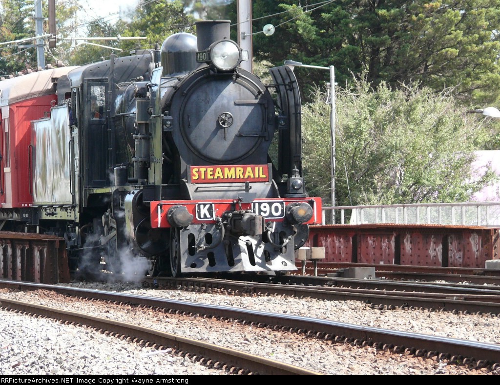 Steamrail K190 (ex VR loco) leaves Ringwood