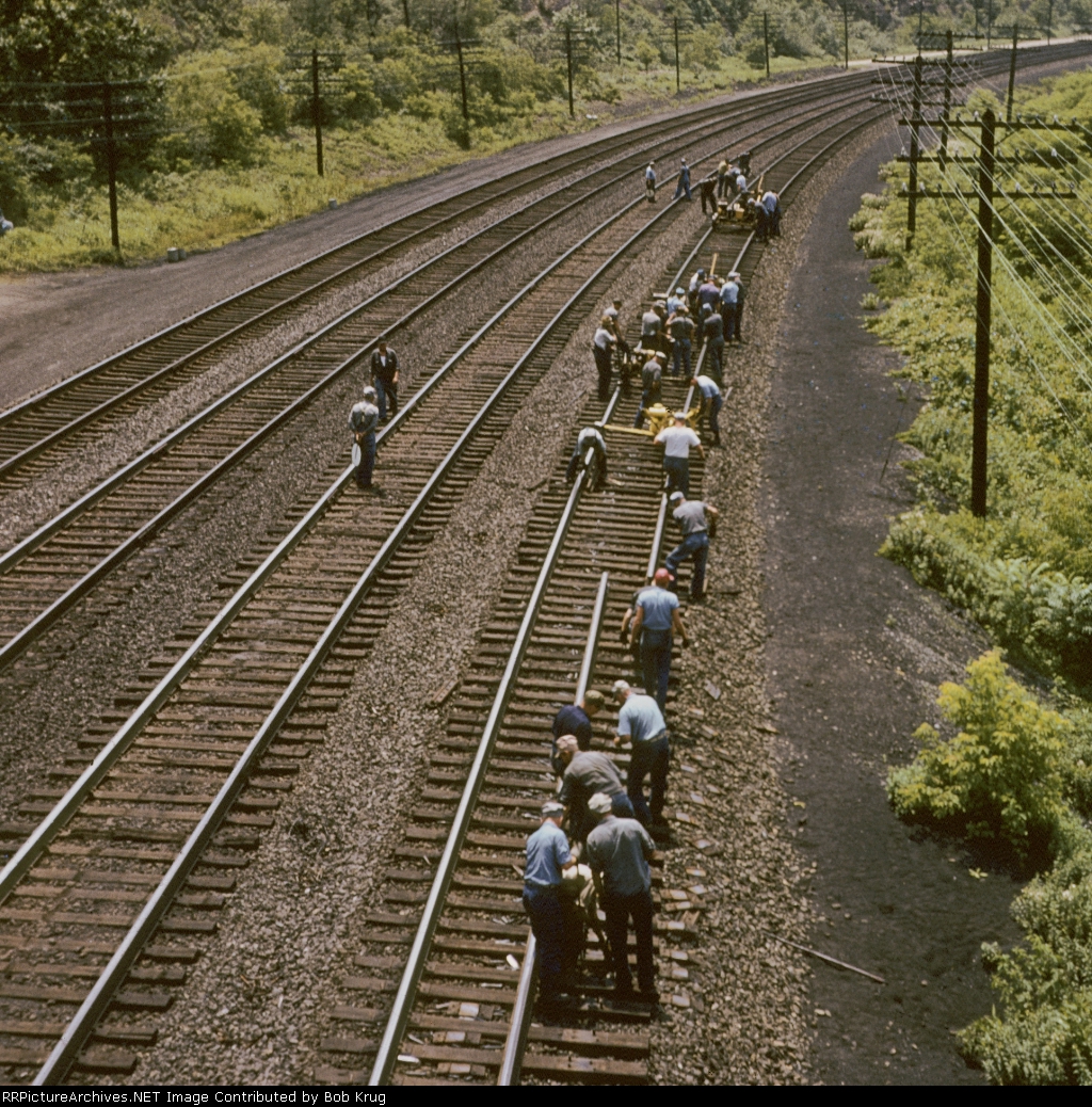 Replacing rail on Track #4 - PRR Middle Divison