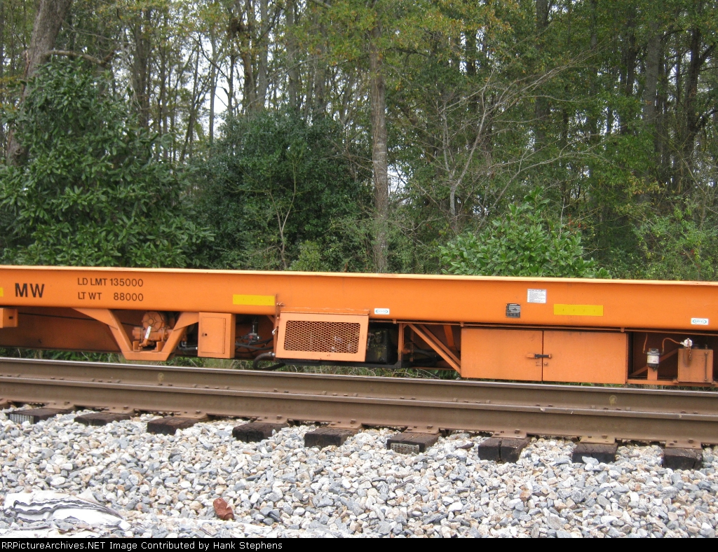 Detail Shot 3 0f 4--Equipment transport flat on CSX C-2 Rail Gang ...