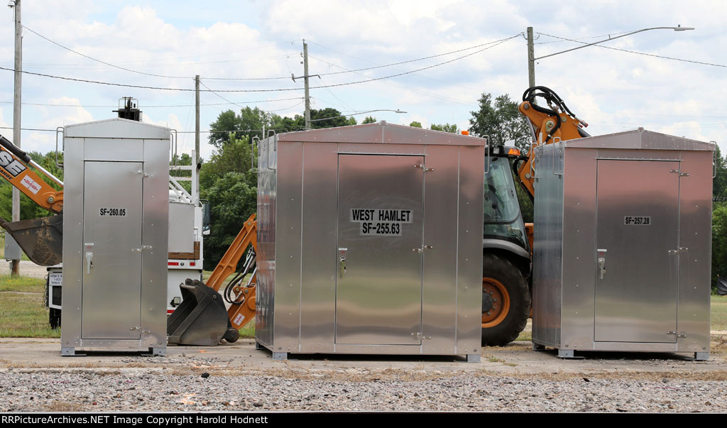 New signal boxes staged near the diamonds for deployment