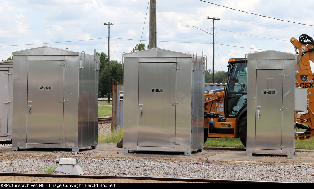 New signal boxes staged near the diamonds for deployment