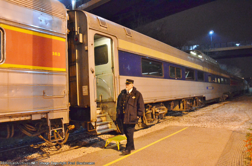 A Trainman mans his post.