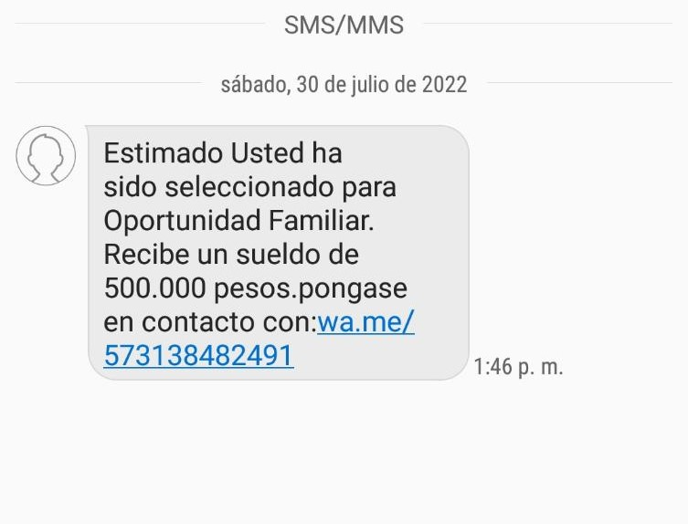 Ejemplo estafas por internet