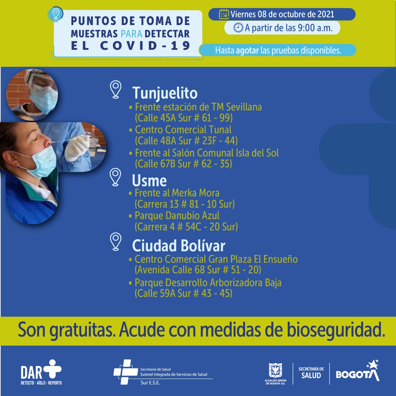 pruebas covid bogotá