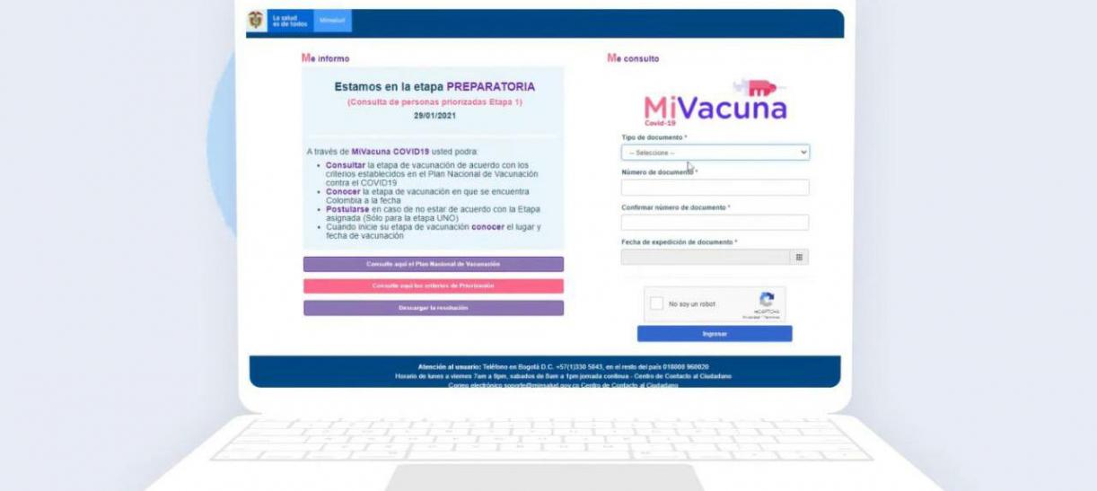 Paso a paso consulta Mi Vacuna