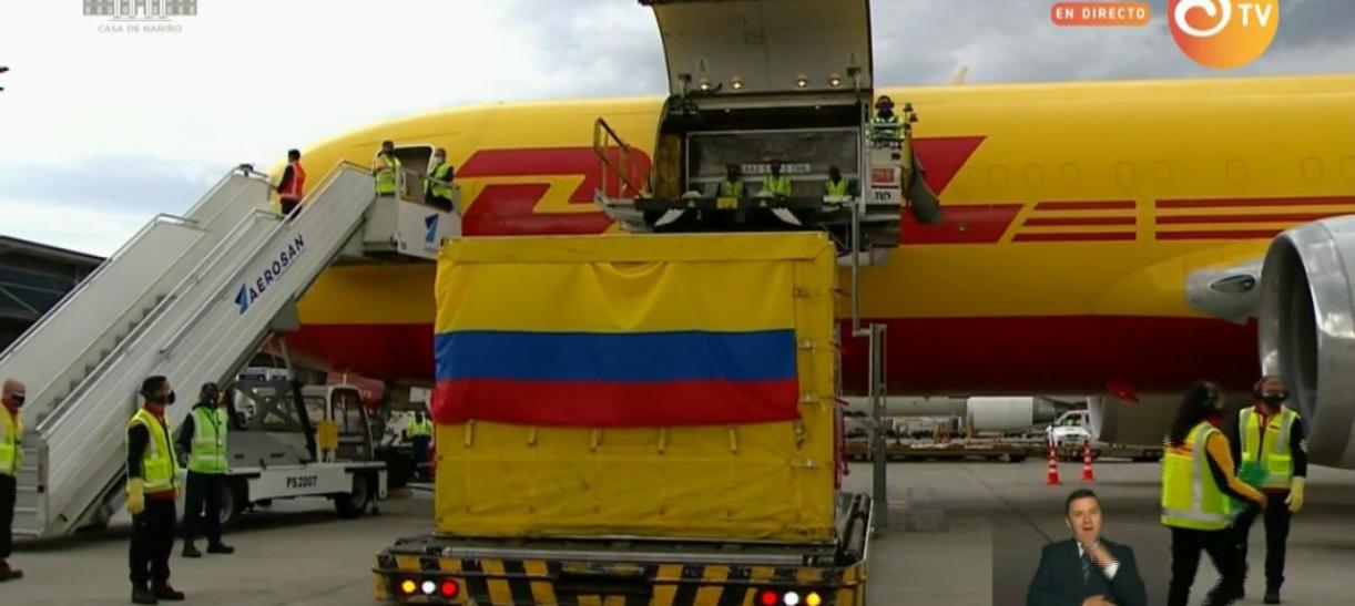 Llegada de las vacunas Pfizer a Colombia