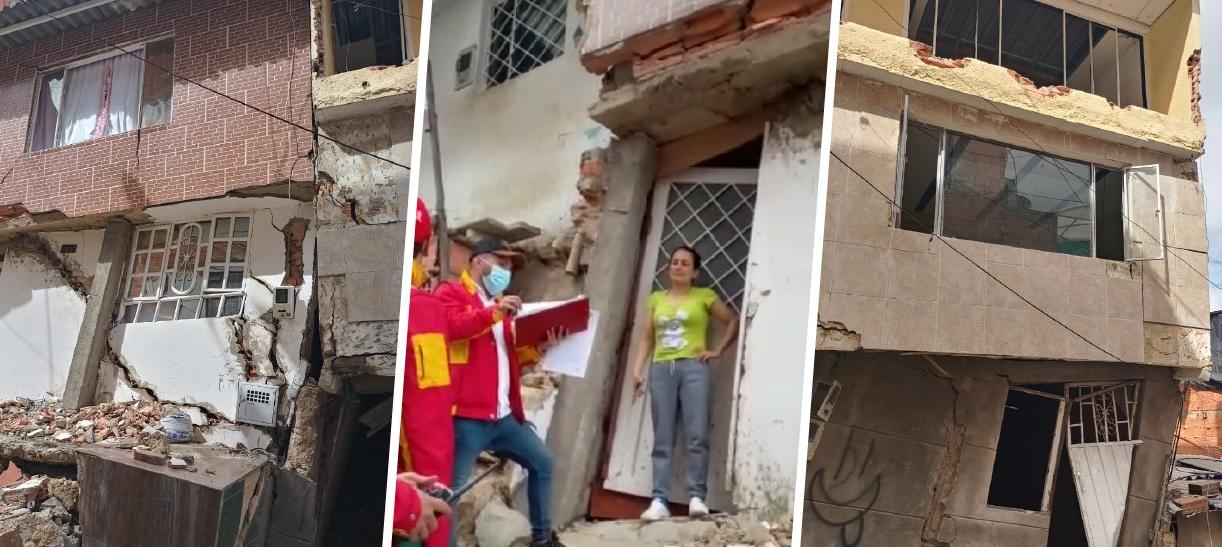 casas en riesgo de colapso e Bogotá