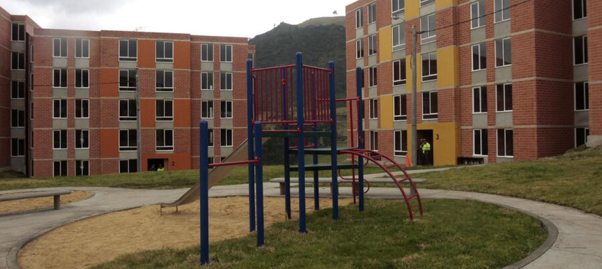 Foto de los proyectos de vivienda para familias damnificadas por la ola invernal en Usme, sur de Bogotá, en 2019.
