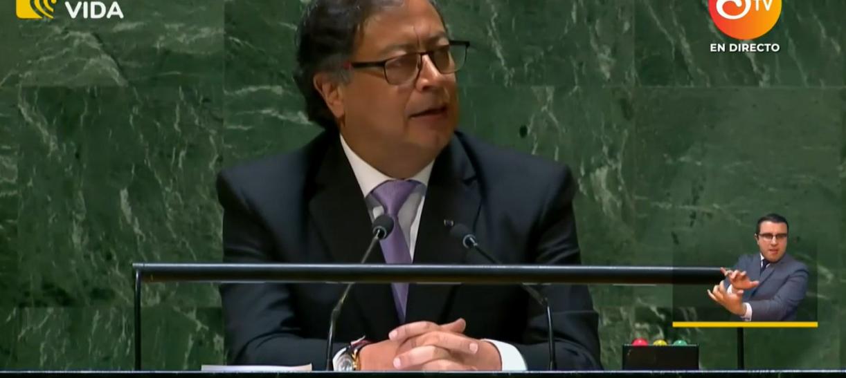 El presidente Petro en su intervención en la Asamblea de la ONU