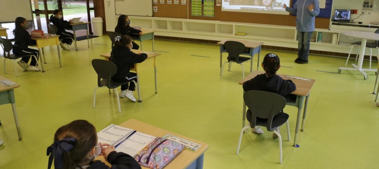 Regreso a clases en alternancia en colegios privados de Bogotá, en 2020.