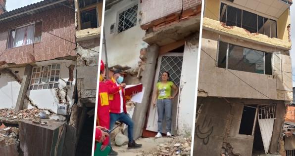 El drama de familias que deben dejar sus casas por riesgo de colapso en Bogotá