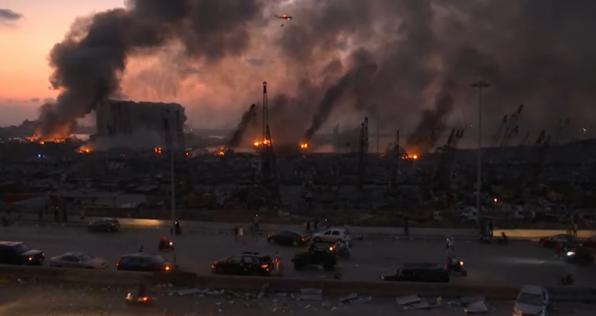 La fuerte explosión que sacudió a Beirut, capital de Líbano