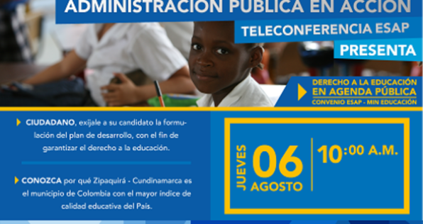 Teleconferencia ESAP presenta &amp;#039;Derecho a la educación en la agenda pública&amp;#039;