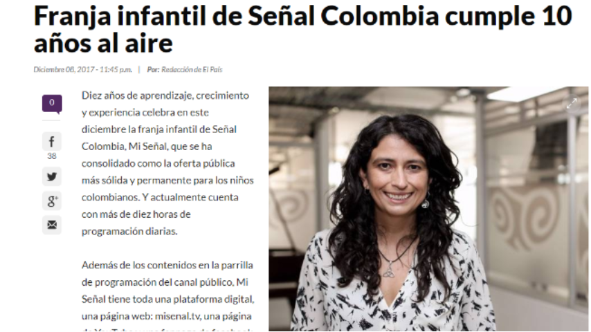 Franja infantil de Señal Colombia cumple 10 años al aire