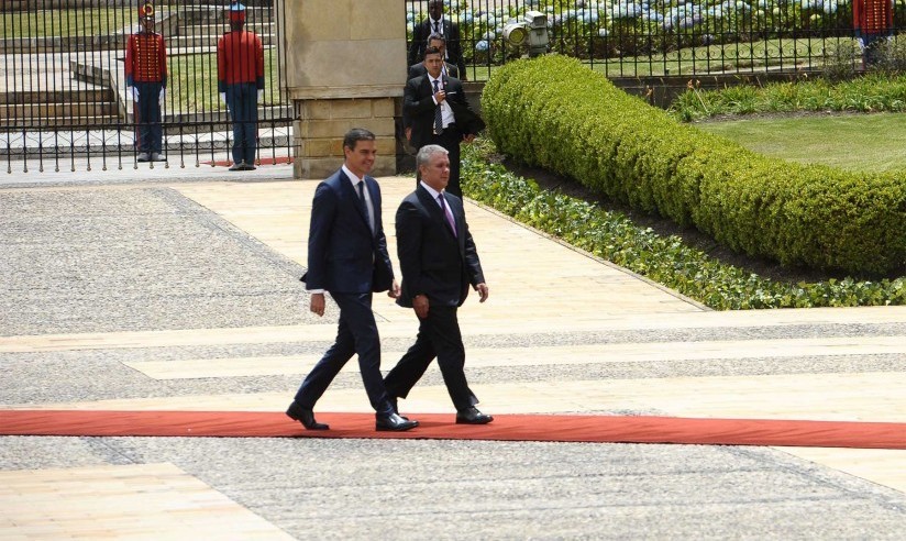 Duque se reúne con el Presidente del Gobierno español, Pedro Sánchez, en la Casa de Nariño