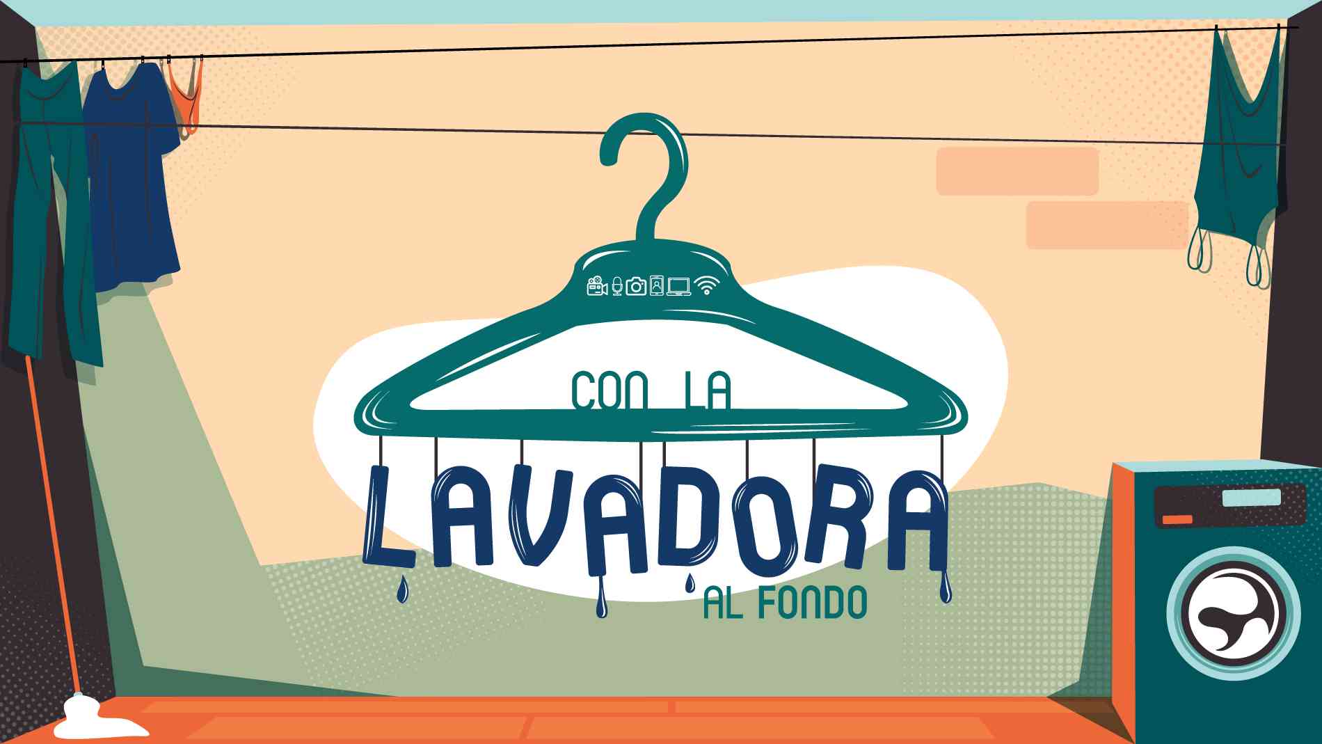 Con la lavadora al fondo