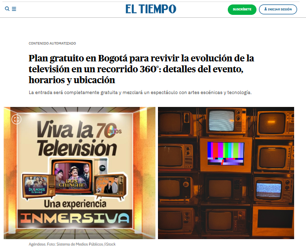 Plan gratuito en Bogotá para revivir la evolución de la televisión en un recorrido 360°: detalles del evento, horarios y ubicación