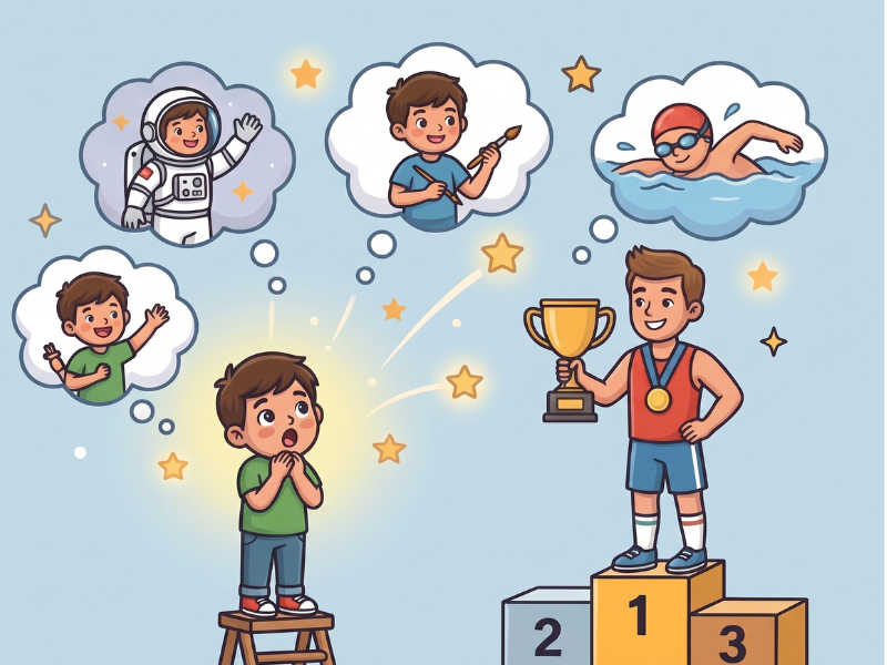 Niño interesado en deportes