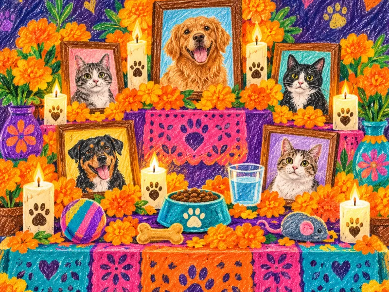 Altar Día de Muertos mascotas