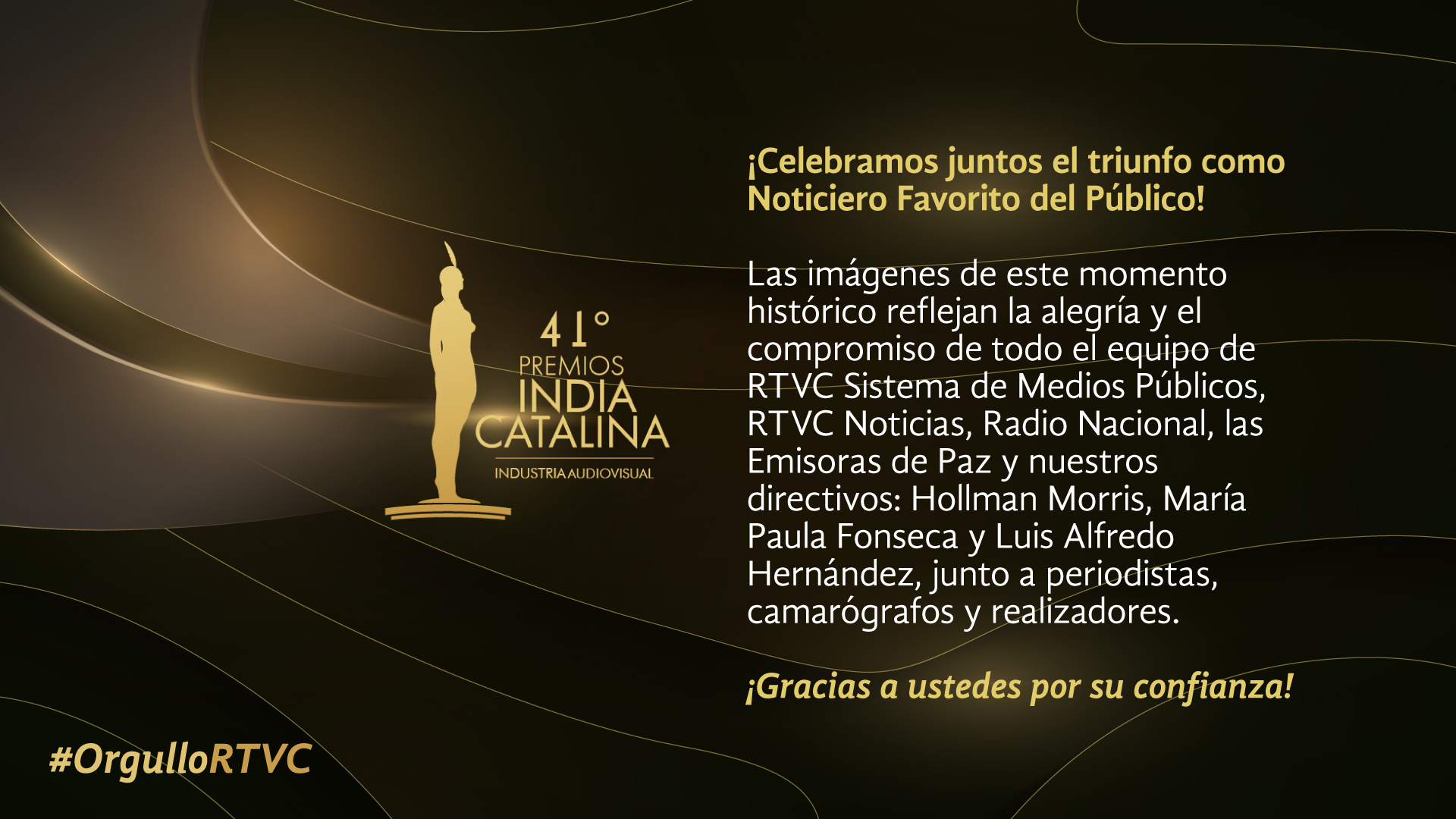 RTVC Noticias gana en los Premios India Catalina 2025