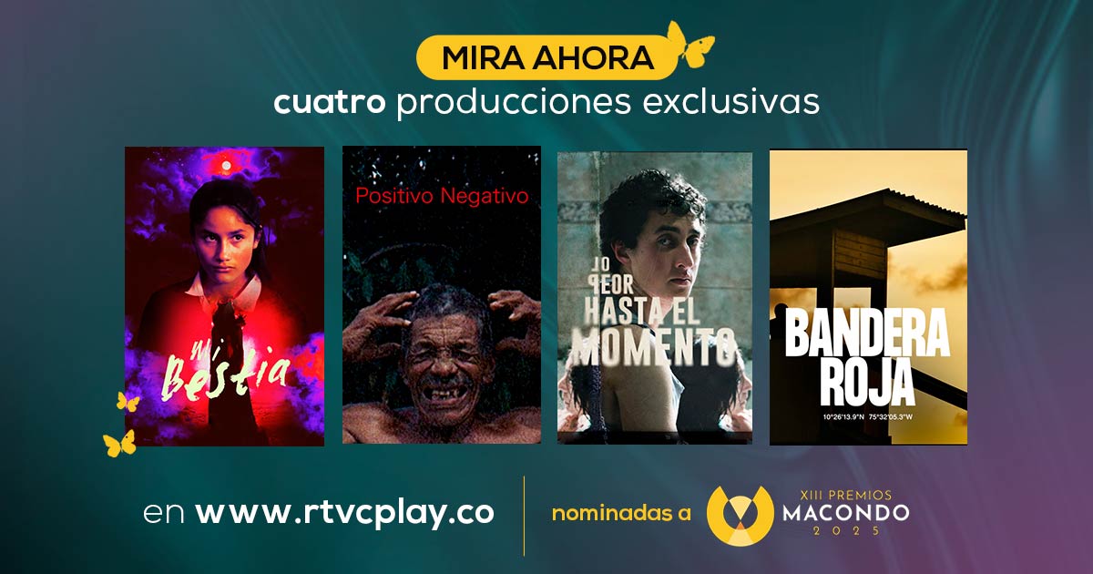 Cuatro producciones de RTVCPlay nominadas a los Premios Macondo 2025 Cuatro producciones de RTVCPlay nominadas a los Premios Macondo 2025