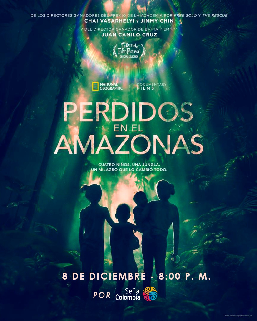 ¡EXCLUSIVO EN SEÑAL COLOMBIA! ‘PERDIDOS EN EL AMAZONAS’﻿. La increíble historia de cuatro niños indígenas que sobrevivieron a un accidente aéreo, en asociación con National Geographic